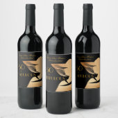 Eleganter Deko Gold Fifty & Fabulous Design Weinetikett (Flaschen)