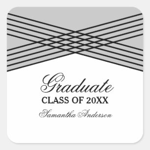 Eleganter Deko Gray Abschluss Stickers