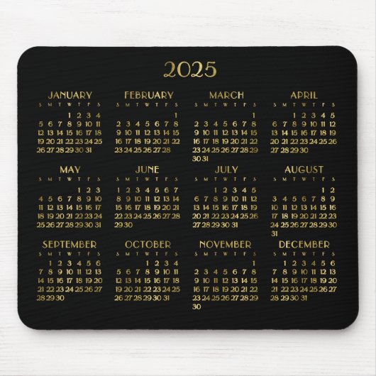 Eleganter Deko Jahreskalender 2025 Mousepad (Vorne)