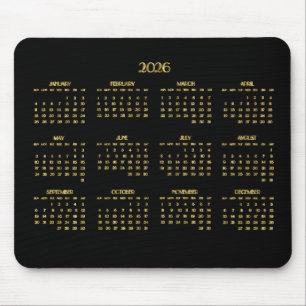 Eleganter Deko Jahreskalender 2026 Mousepad
