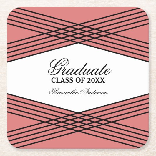 Eleganter Deko Red Abschluss Untersetzer (Vorderseite)