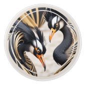 Eleganter Deko Romantische Krane Keramikknauf (Vorderseite)