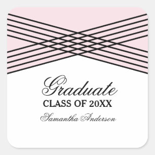 Eleganter Deko Rosa Abschluss Stickers