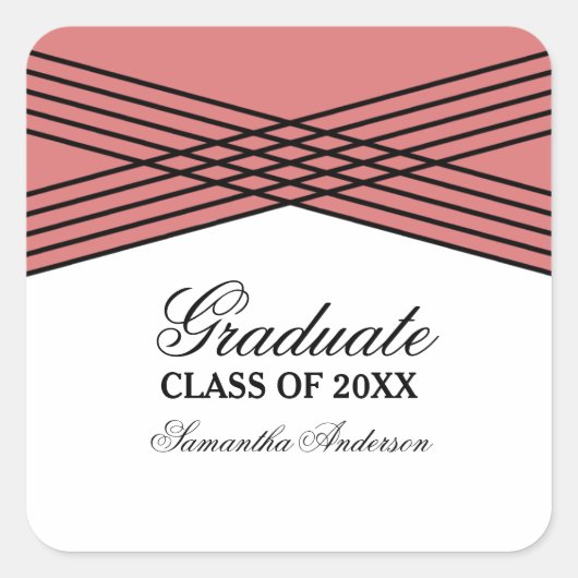 Eleganter Deko Roter Abschluss Stickers (Vorderseite)