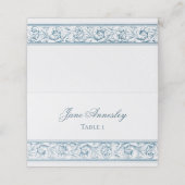 Eleganter dekorativer Barockkalligraphie Name Platzkarte (Außenseite Aufgefaltet)