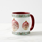 Eleganter dekorativer botanischer Feiertag Weihnac Tasse (VorderseiteRechts)