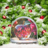 Eleganter dekorativer Glasapfel Schneekugeln (Weihnachten)