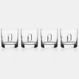 Eleganter dekorativer monogrammatischer Buchstabe  Whiskyglas