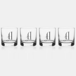 Eleganter dekorativer monogrammatischer Buchstabe  Whiskyglas
