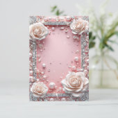 Eleganter Dekorrahmen für Hochzeiten Einladung (Stehend Vorderseite)