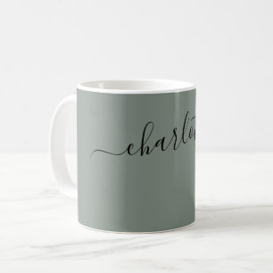 Eleganter Delfingrau-Farbname Personalisiert Kaffeetasse