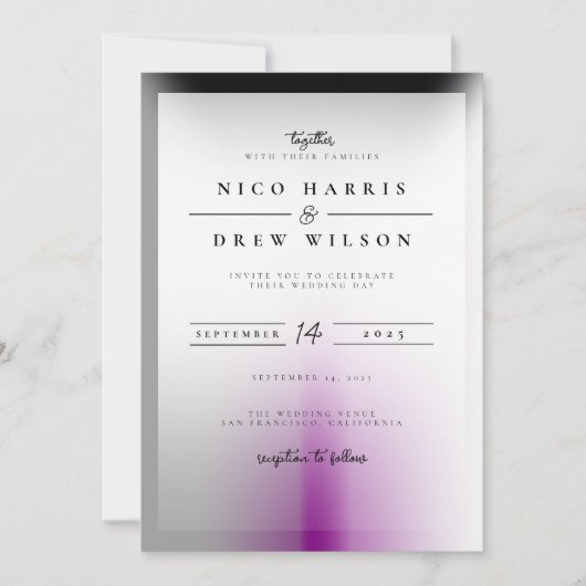 Eleganter Demisexual Pride Wedding Einladung (Vorderseite)