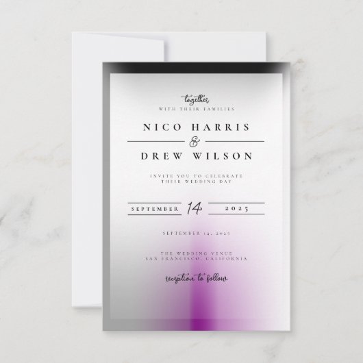 Eleganter Demisexual Pride Wedding Einladung (Vorderseite)