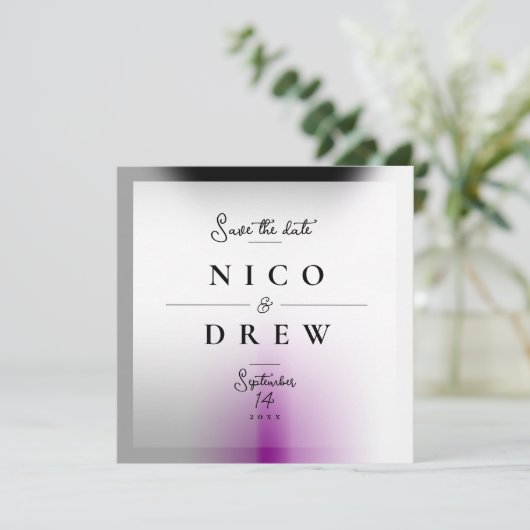 Eleganter Demisexual Pride Wedding Save The Date (Stehend Vorderseite)