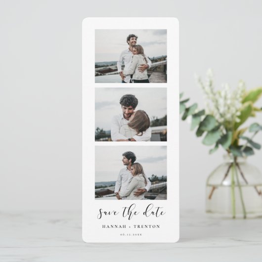 Eleganter Design-Foto Save the Date Ankündigung (Stehend Vorderseite)
