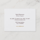 Eleganter Designer Floral Chic Gold & Linen Streif Visitenkarte (Rückseite)