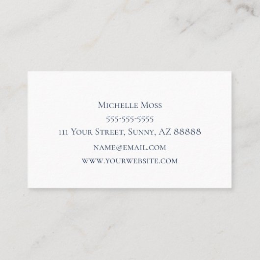 Eleganter Designer für Sonnenblumen Navy Blauer Bl Visitenkarte (Rückseite)