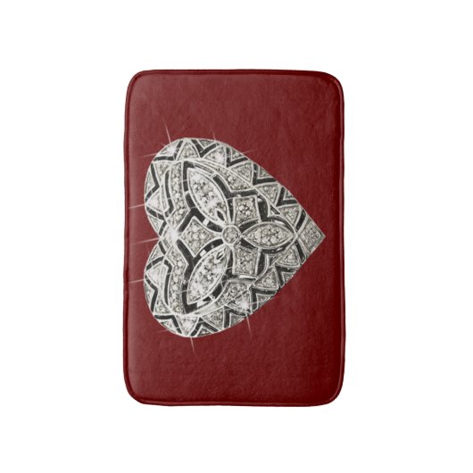 Eleganter Designer Heart Bath Mat Badematte (Vorderseite Vertikal)