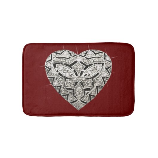 Eleganter Designer Heart Bath Mat Badematte (Vorderseite)
