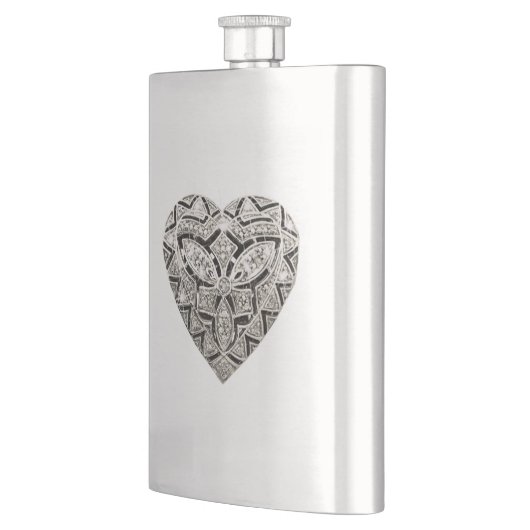 Eleganter Designer Heart Flask Flachmann (Links)