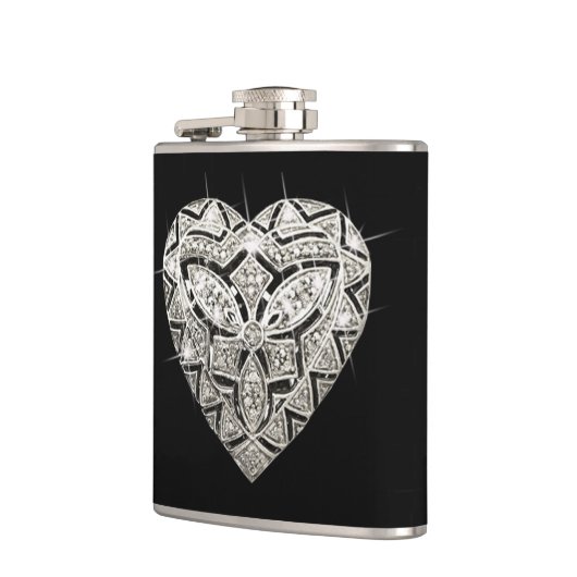 Eleganter Designer Heart Flask Flachmann (Links)