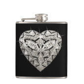 Eleganter Designer Heart Flask Flachmann (Vorderseite)