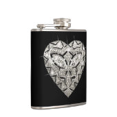 Eleganter Designer Heart Flask Flachmann (Rechts)