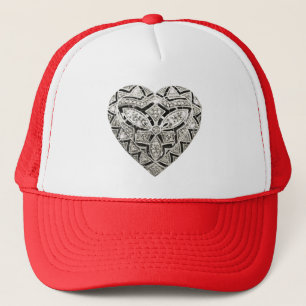 Eleganter Designer Heart Hat Truckerkappe