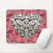 Eleganter Designer Heart Red Mouse Pad Mousepad (Mit Mouse)