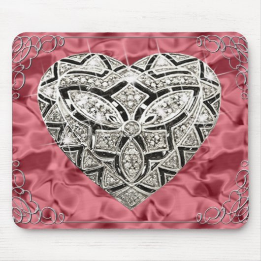 Eleganter Designer Heart Red Mouse Pad Mousepad (Vorne)