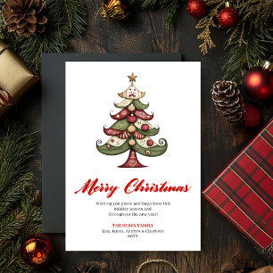Eleganter Designer-Weihnachtsbaum-Gruß zum Ausdruc Feiertagskarte