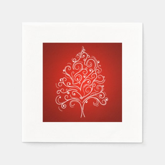 Eleganter Designer Weihnachtsbaum Weihnachten Weih Serviette (Vorderseite)