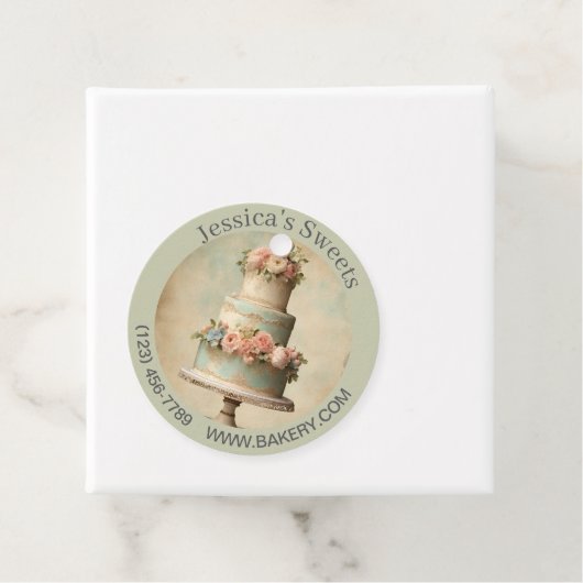 Eleganter Dessert Bäckerei Baker Caterer Wedding C Geschenkanhänger (Beispiel)