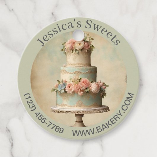 Eleganter Dessert Bäckerei Baker Caterer Wedding C Geschenkanhänger (Vorderseite)