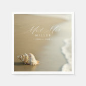 Eleganter Destination Beach Wedding Empfang Serviette (Vorderseite)