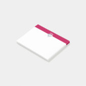 Eleganter Diamant auf Bordeaux und Weiß Post-it Klebezettel (angewinkelt)
