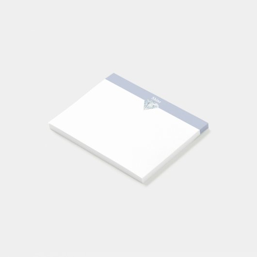Eleganter Diamant auf Perwinkle und Weiß Post-it Klebezettel (angewinkelt)