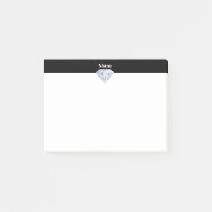 Eleganter Diamant auf Schwarz und Weiß Post-it Klebezettel