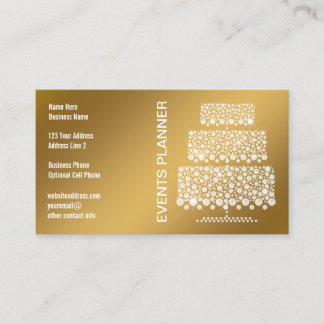 Eleganter Diamant-Kuchen-Goldereignis-Planer Braut Visitenkarte