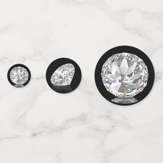 Eleganter Diamond Gemstone auf dem Schwarzen Party Konfetti (Rückseiten)