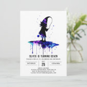 Eleganter Digital Magical Birthday Einladung (Stehend Vorderseite)