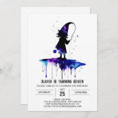 Eleganter Digital Magical Birthday Einladung (Vorne/Hinten)