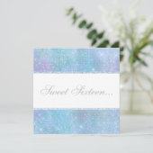 ELEGANTER DISCO GLITZER SWEET 16 EINLADUNG (Stehend Vorderseite)