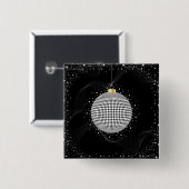 Eleganter Disco-Kugel-Weihnachtsschmuck Button (Vorne & Hinten)