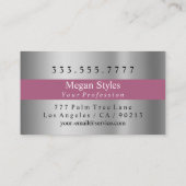 Eleganter DIY Monogram Name, Silver Maroon Gray Visitenkarte (Rückseite)