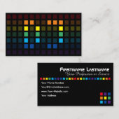 Eleganter DJ Regenbogenquadrat Musikgleichalizer V Visitenkarte (Vorne/Hinten)