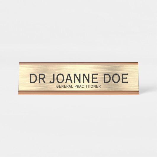 Eleganter Doctor General Practitioner Gold Schreibtischnamensplakette (Vorderseite )