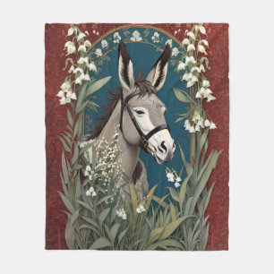 Eleganter Donkey und Lily The Valley Blume Fleecedecke