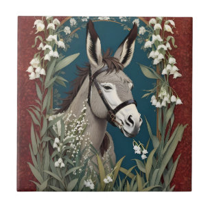 Eleganter Donkey und Lily The Valley Blume Fliese
