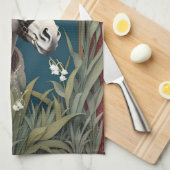 Eleganter Donkey und Lily The Valley Blume Geschirrtuch (Viertel Falte)